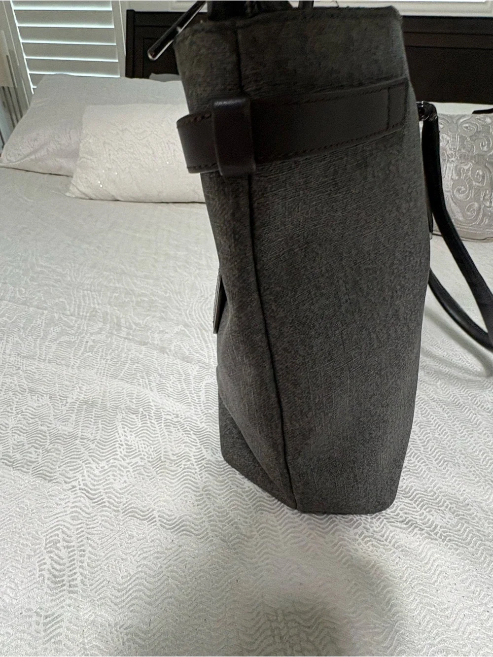 TUMI Sinclair Viera Classic Gray Tote Bag with Dark Brown Handles - Tote Bag